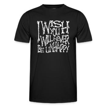 I wish you will never be unhappy bones horror - Men's Functional T-Shirt - black - Front - AI Model Male 178 dark (178cm)