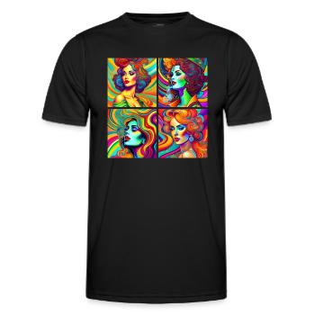psychedelic Léa - T-shirt sport Homme - noir - Devant - AI Model Male 178 dark (178cm)