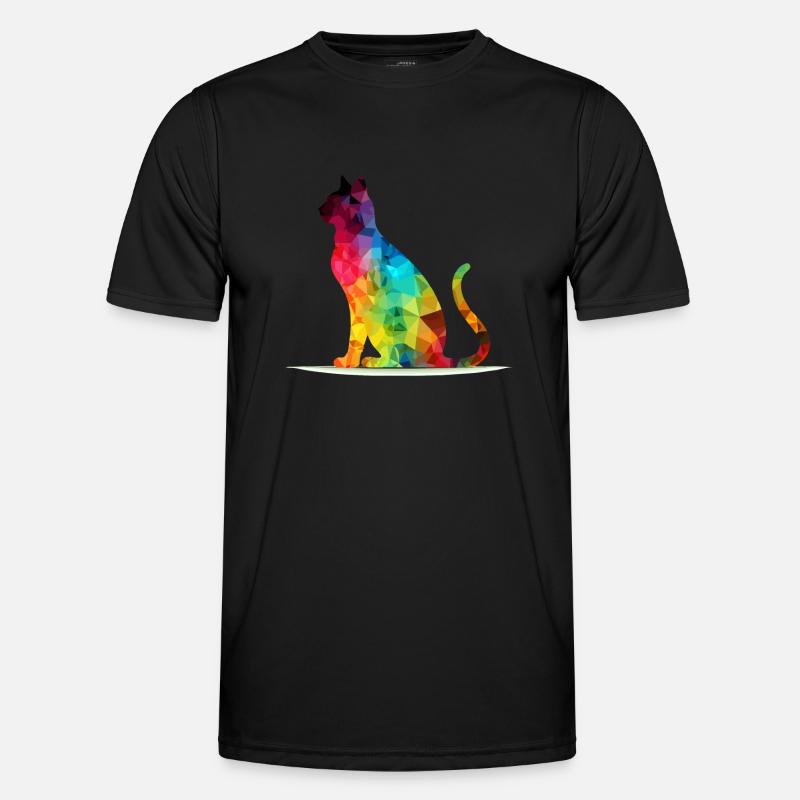 Pacho the multicolored cat - Men's Functional T-Shirt - black