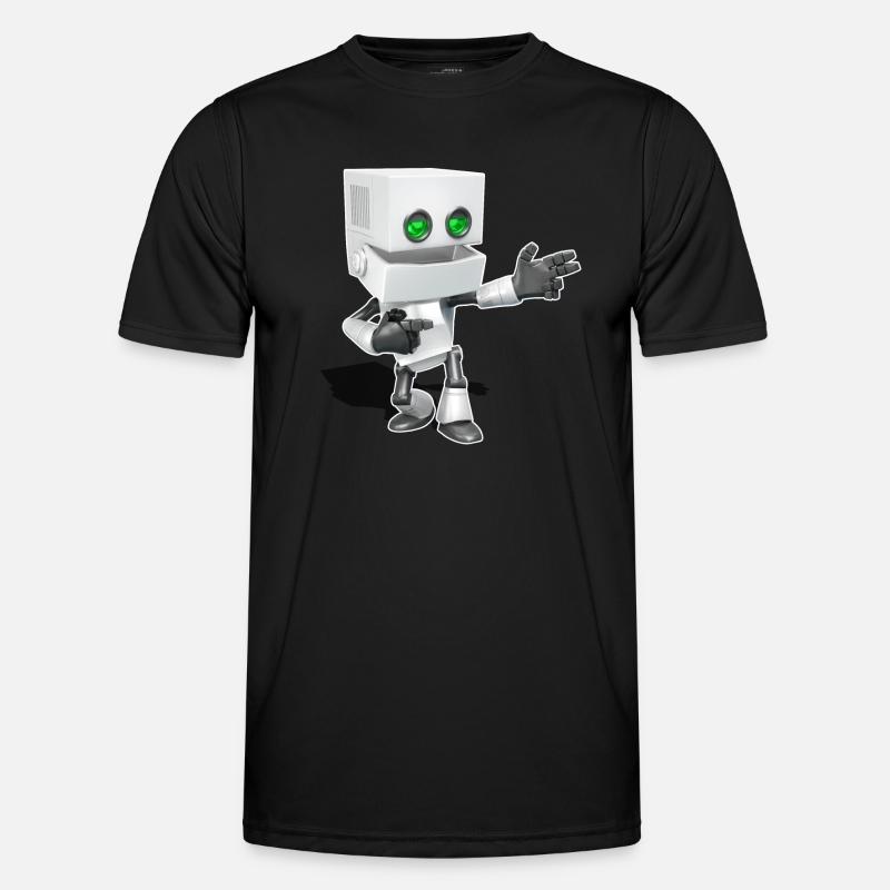 Chibi Robot - Men's Functional T-Shirt - black