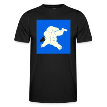 Corps féminin sur fond bleu - T-shirt sport Homme - noir - Devant - AI Model Male 178 dark (178cm)