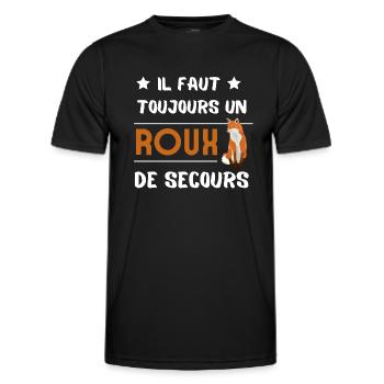 Il faut toujours un Roux de secours - T-shirt sport Homme - noir - Devant - AI Model Male 178 dark (178cm)