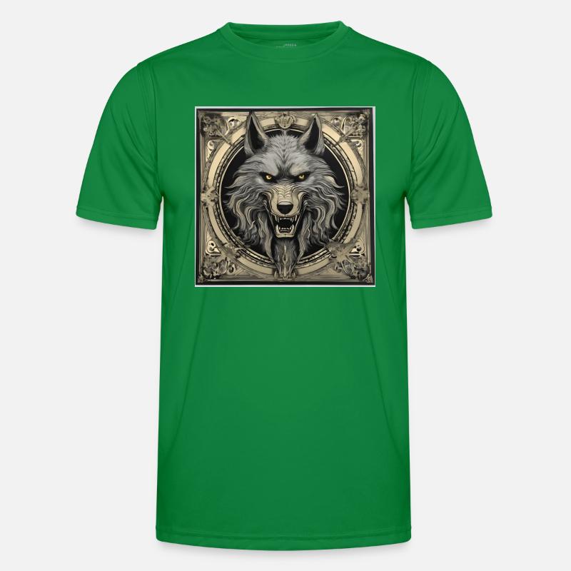 Wolf Emblem Männer Funktions-T-Shirt