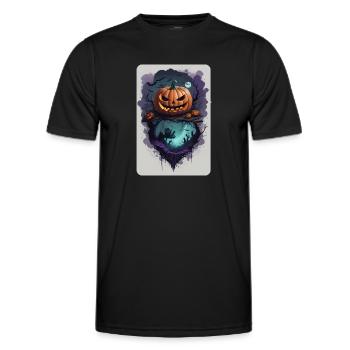 Kürbis Angst gruselig grausam dunkel - Männer Funktions-T-Shirt - Schwarz - Vorne - AI Model Male 178 dark (178cm)
