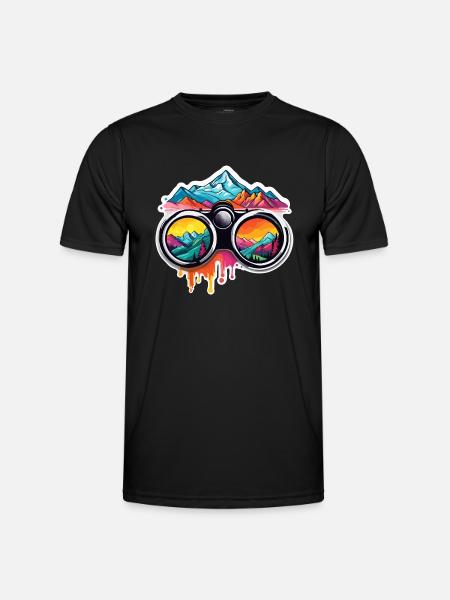 Binoculars / Observation / Observation / Adventure - Men's Functional T-Shirt - black