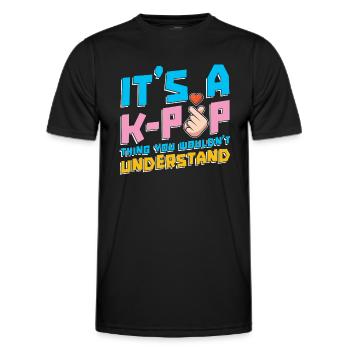 Koreanischer Pop Musiker Geschenk Lustiges K Pop - Männer Funktions-T-Shirt - Schwarz - Vorne - AI Model Male 178 dark (178cm)