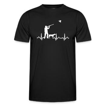 Jagd HeartBeat Hunter mit Hundeherzschlag - Männer Funktions-T-Shirt - Schwarz - Vorne - AI Model Male 178 dark (178cm)