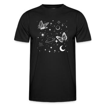 Papillon espace - T-shirt sport Homme - noir - Devant - AI Model Male 178 dark (178cm)
