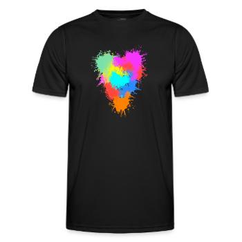 Buntes Herz - Männer Funktions-T-Shirt - Schwarz - Vorne - AI Model Male 178 dark (178cm)