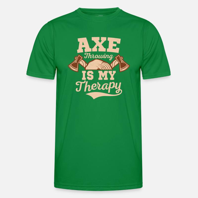 Axe Throwing Is My Therapy Thrower Hatchet Ax Männer Funktions-T-Shirt