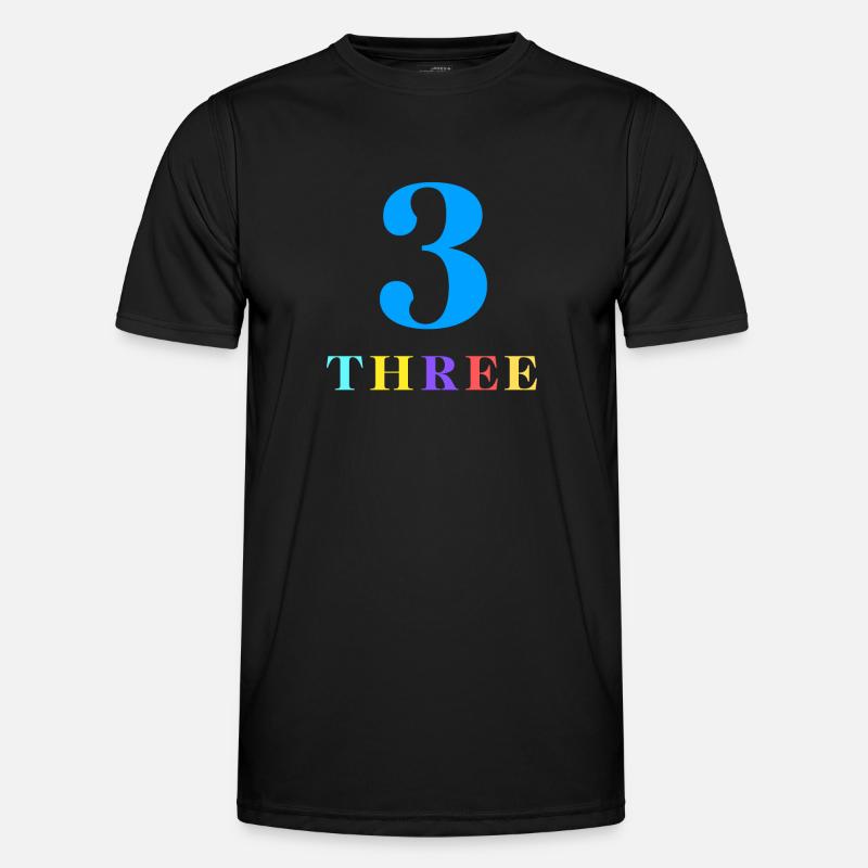 Three-3rd Anniversary - Men's Functional T-Shirt - black