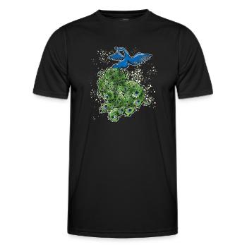 scan pfau art deco bunt outline - Männer Funktions-T-Shirt - Schwarz - Vorne - AI Model Male 178 dark (178cm)
