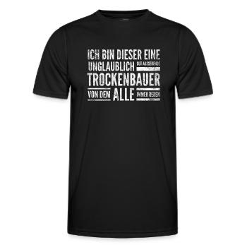 Trockenbauer - Lustige Baustelle - Männer Funktions-T-Shirt - Schwarz - Vorne - AI Model Male 178 dark (178cm)