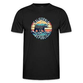 California Republic Retro - Men's Functional T-Shirt - black - Front - AI Model Male 178 dark (178cm)