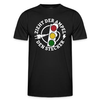 Zieht der Ampel den Stecker - Spruch - Männer Funktions-T-Shirt - Schwarz - Vorne - AI Model Male 178 dark (178cm)