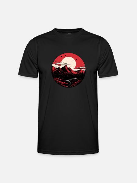 Full moon mountains - Men's Functional T-Shirt - black