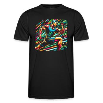 Force musculaire : Biceps Curls Artwork - T-shirt sport Homme - noir - Devant - AI Model Male 178 dark (178cm)