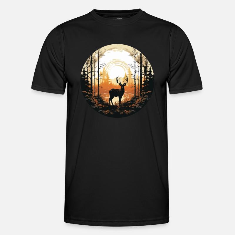 Rehe im Wald Männer Funktions-T-Shirt