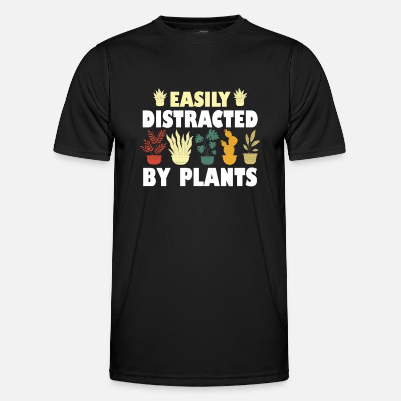 Easily Distracted By Plants - Men's Functional T-Shirt - black