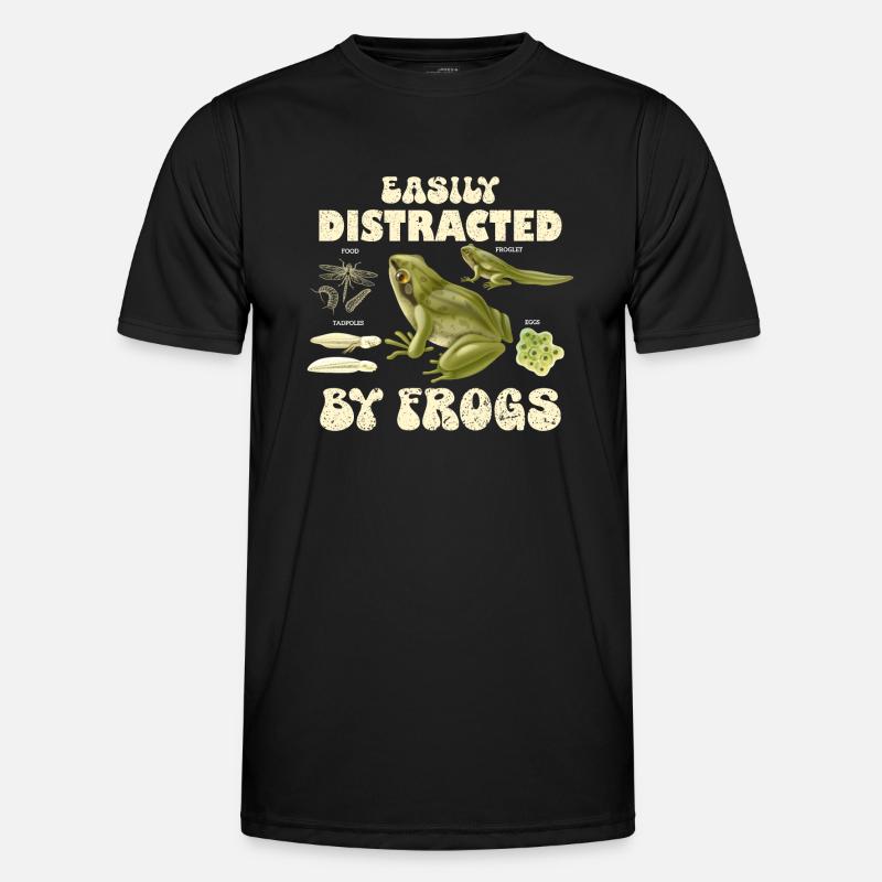 Easily Distracted By Frogs - Men's Functional T-Shirt - black
