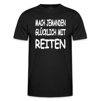Reiten - Männer Funktions-T-Shirt - Schwarz - Vorne - AI Model Male 178 dark (178cm)