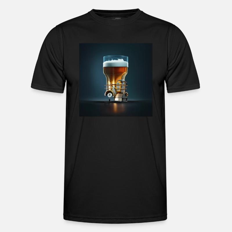 Bier-Motor - Männer Funktions-T-Shirt - Schwarz