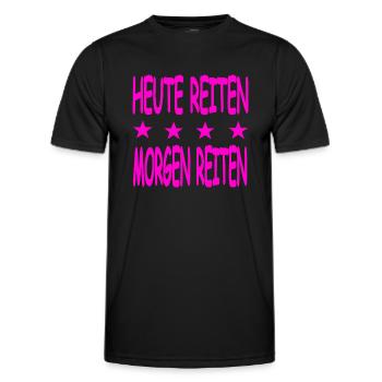 Reiten - Männer Funktions-T-Shirt - Schwarz - Vorne - AI Model Male 178 dark (178cm)