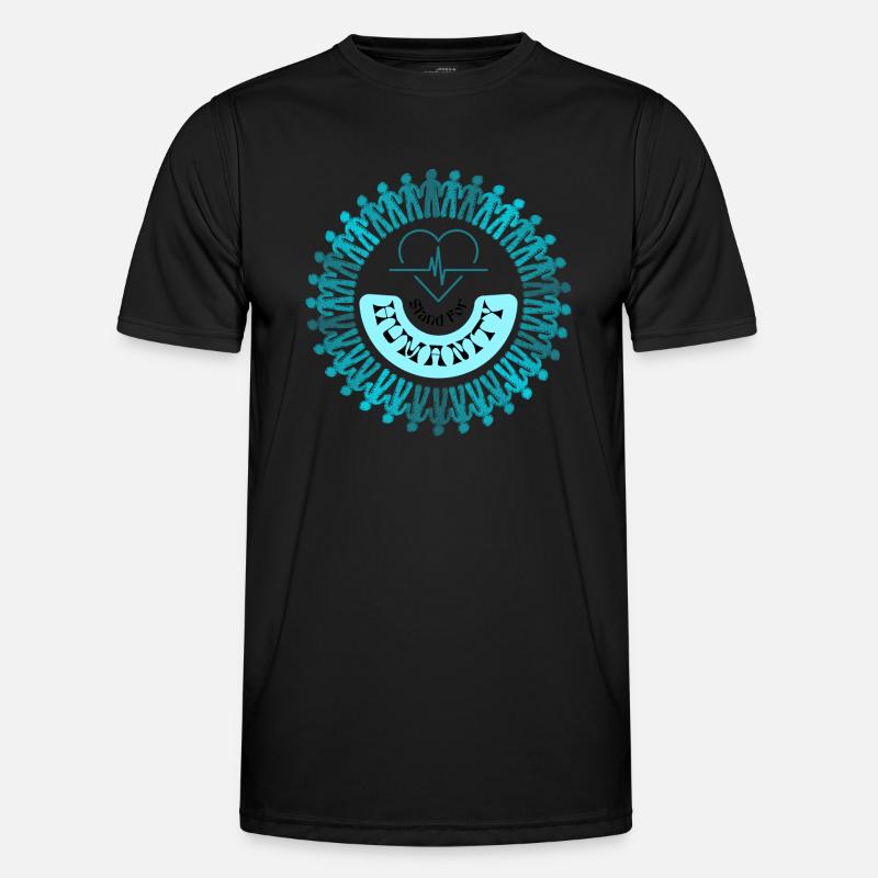 Stand for humanity - Männer Funktions-T-Shirt - Schwarz