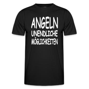 Angling - Men's Functional T-Shirt - black - Front - AI Model Male 178 dark (178cm)