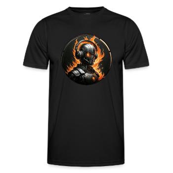 BRÛLER L’ - T-shirt sport Homme - noir - Devant - AI Model Male 178 dark (178cm)