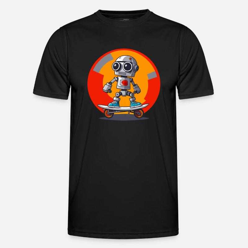 ROBOT ON SCOOTER - Men's Functional T-Shirt - black