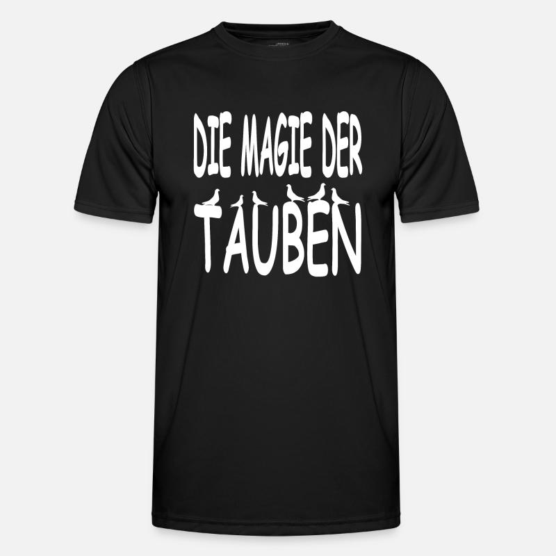 Tauben - Männer Funktions-T-Shirt - Schwarz