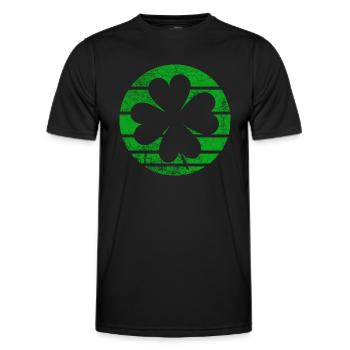 Happy St. Patrick's Day Shamrocks - Men's Functional T-Shirt - black - Front - AI Model Male 178 dark (178cm)