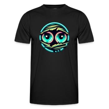 Yeux verts brillants - T-shirt sport Homme - noir - Devant - AI Model Male 178 dark (178cm)