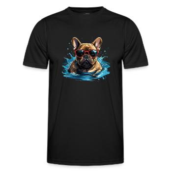 Meister im Hundeschwimmen - Männer Funktions-T-Shirt - Schwarz - Vorne - AI Model Male 178 dark (178cm)