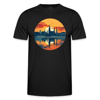 Augsburg Skyline - Men's Functional T-Shirt - black - Front - AI Model Male 178 dark (178cm)