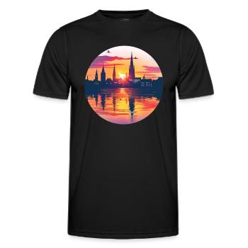 Bielefeld Skyline - Men's Functional T-Shirt - black - Front - AI Model Male 178 dark (178cm)