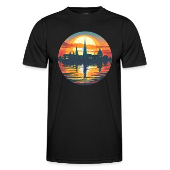 Braunschweig Skyline - Männer Funktions-T-Shirt - Schwarz - Vorne - AI Model Male 178 dark (178cm)