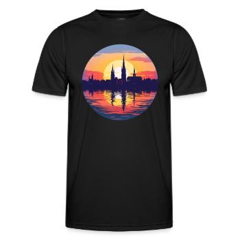 Erfurt Skyline - Männer Funktions-T-Shirt - Schwarz - Vorne - AI Model Male 178 dark (178cm)