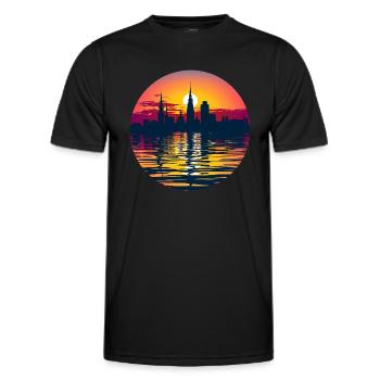 Duisburg Skyline - Men's Functional T-Shirt - black - Front - AI Model Male 178 dark (178cm)