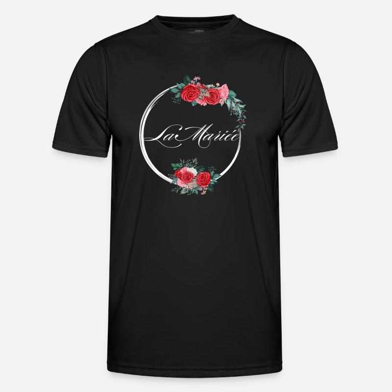 Die rote Blumenbraut - Braut Geschenkidee - Männer Funktions-T-Shirt - Schwarz