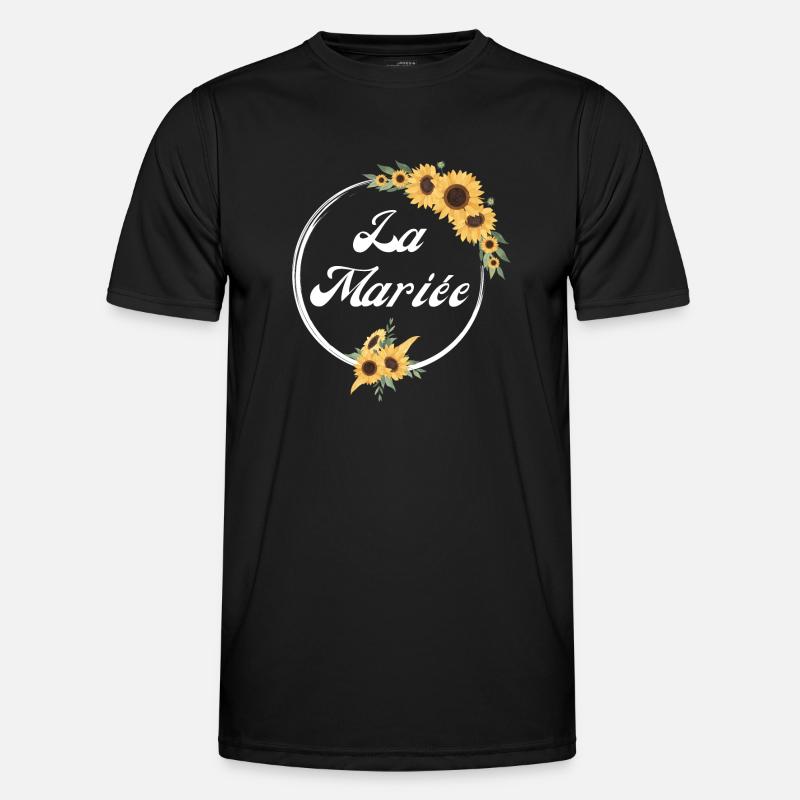 Die Sonnenblume Blumenbraut - Braut Geschenkidee - Männer Funktions-T-Shirt - Schwarz