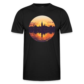 Ulm Skyline - Männer Funktions-T-Shirt - Schwarz - Vorne - AI Model Male 178 dark (178cm)