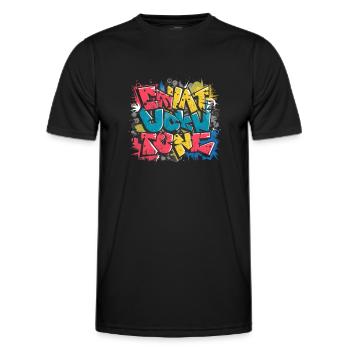 Graffiti - Männer Funktions-T-Shirt - Schwarz - Vorne - AI Model Male 178 dark (178cm)