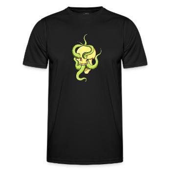 Schädel mit Tentakeln - Männer Funktions-T-Shirt - Schwarz - Vorne - AI Model Male 178 dark (178cm)