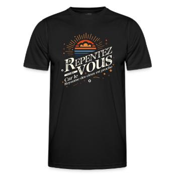 Repent, for the kingdom of heaven is at hand - Men's Functional T-Shirt - black - Front - AI Model Male 178 dark (178cm)