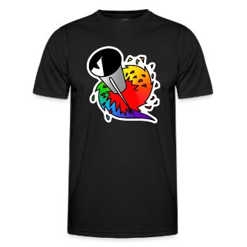 Rainbow Rocket : Sticky Queer Pride - T-shirt sport Homme - noir - Devant - AI Model Male 178 dark (178cm)
