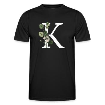 Grüner botanischer Buchstabe K - Männer Funktions-T-Shirt - Schwarz - Vorne - AI Model Male 178 dark (178cm)