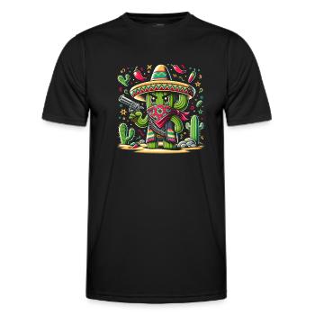 Cactus Bandido - Männer Funktions-T-Shirt - Schwarz - Vorne - AI Model Male 178 dark (178cm)