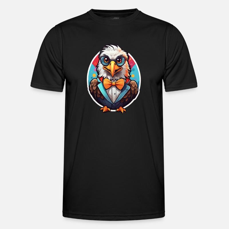 Funny Eagle Comic - Men's Functional T-Shirt - black